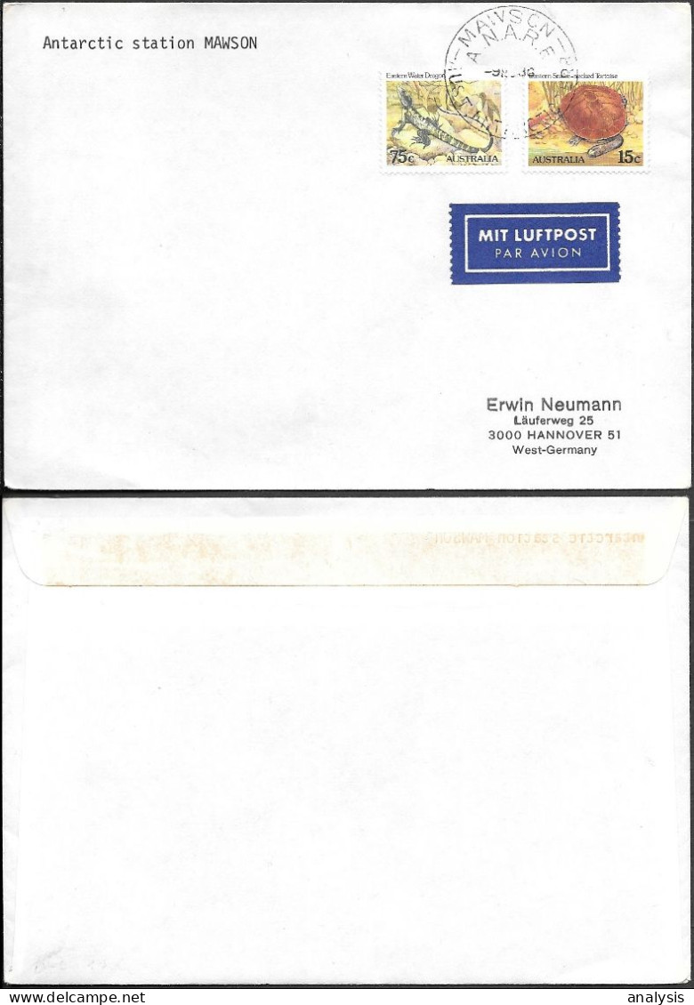 Australia Antarctic Mawson Base ANARE Cover 1986 - Lettres & Documents