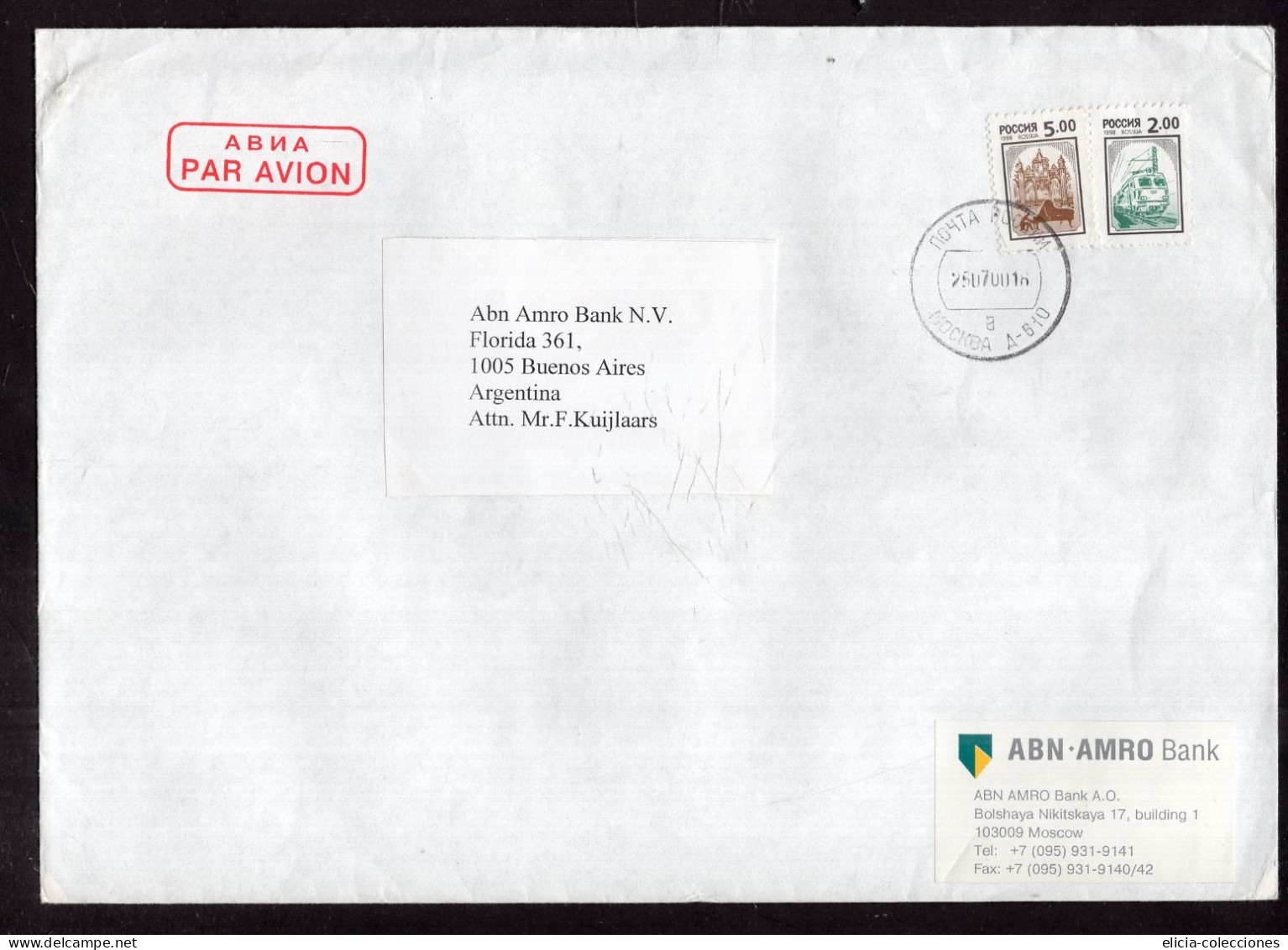 Rusia - 2000 - Letter - Air Mail - Sent To Argentina - Caja 1 - Storia Postale