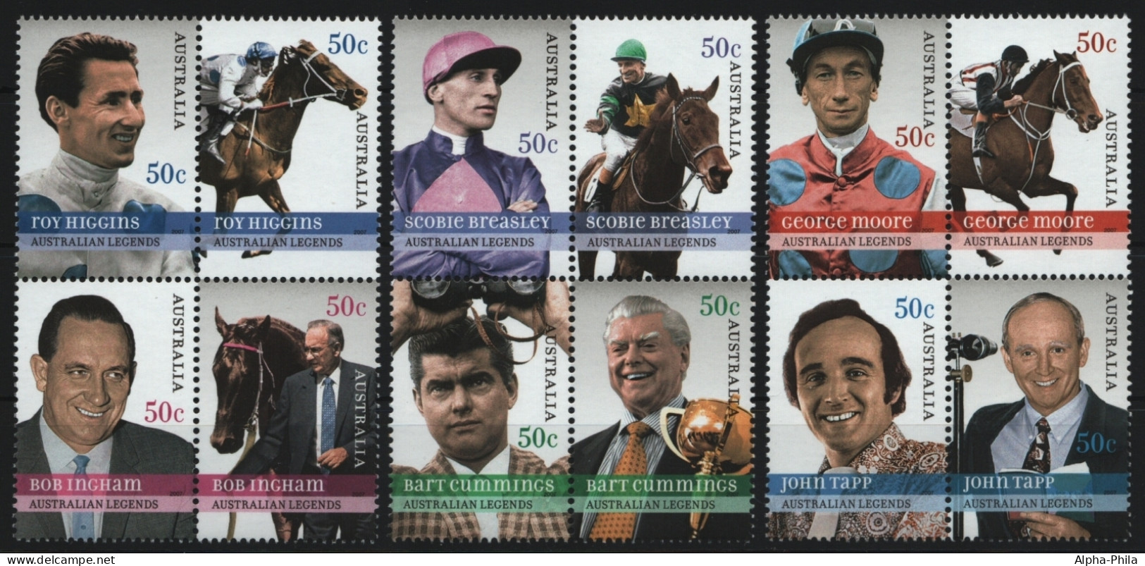 Australien 2007 - Mi-Nr. 2755-2766 ** - MNH - Pferde / Horses - Mint Stamps