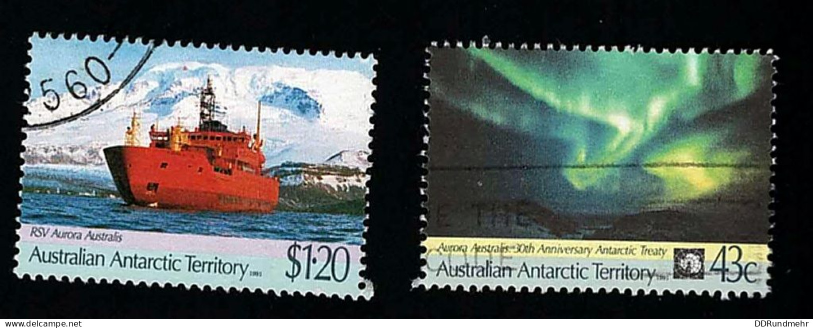 1991 Aurora Australis  Michel AQ 88 - 89 Stamp Number AQ L81 - 82 Yvert Et Tellier AQ 88 - 89 Used - Oblitérés