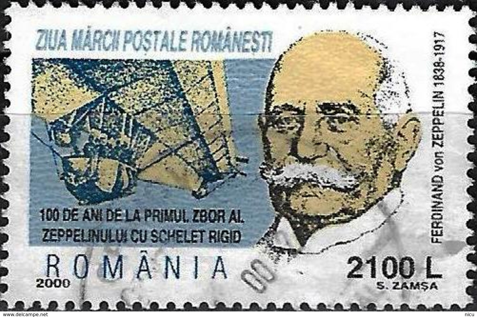 2000 - FERDINAND ZEPPELIN - STAMP DAY - Gebruikt