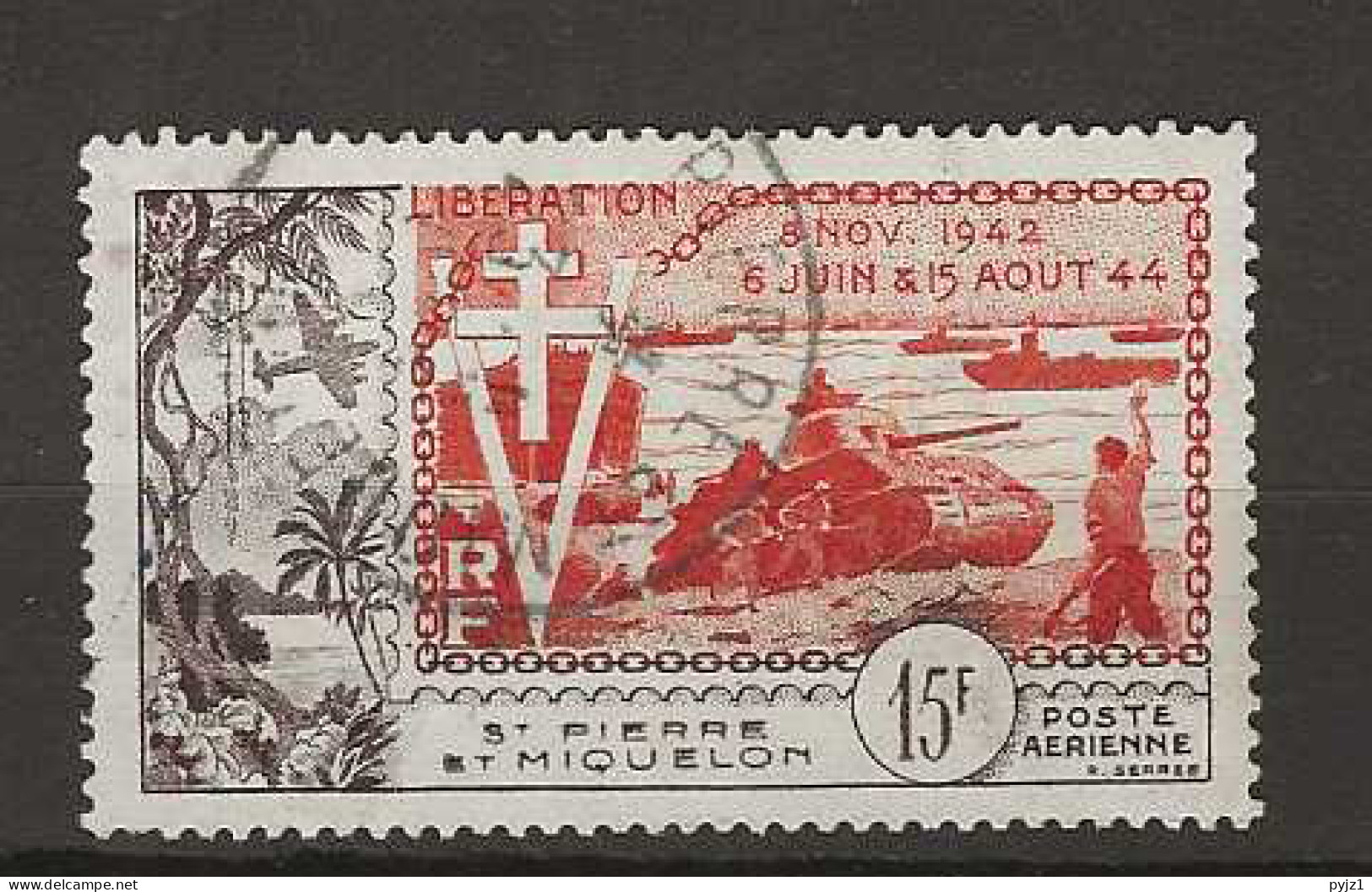 1954 USED St Pierre Et Miquelon Mi 374 - Oblitérés