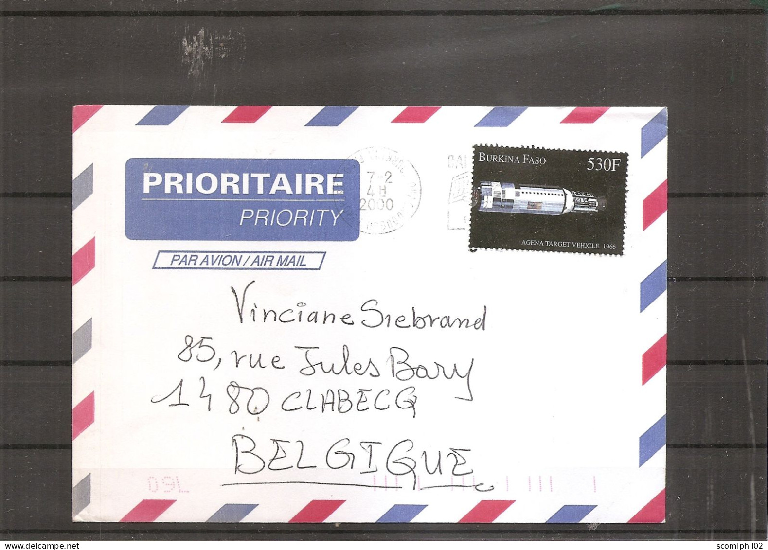 BurkinaFaso ( Lettre Prioritaire Par Avion De 2000 De Ouagadougou Vers La Belgique à Voir) - Burkina Faso (1984-...)