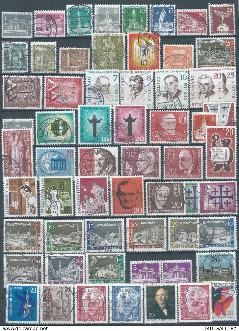 Germany-Deutschland,BERLIN, DEUTSCHE POST,1956 / 1970 Lot Of 61 Obliterated Stamps, Value: €32.00 - Collections (sans Albums)