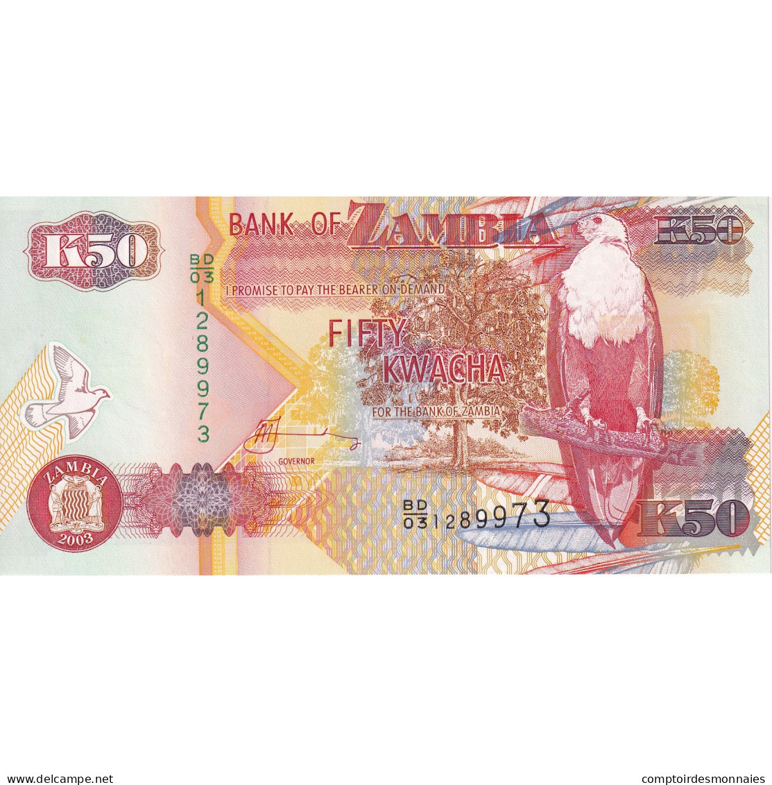 Zambie, 50 Kwacha, 2003, KM:37D, NEUF - Zambie