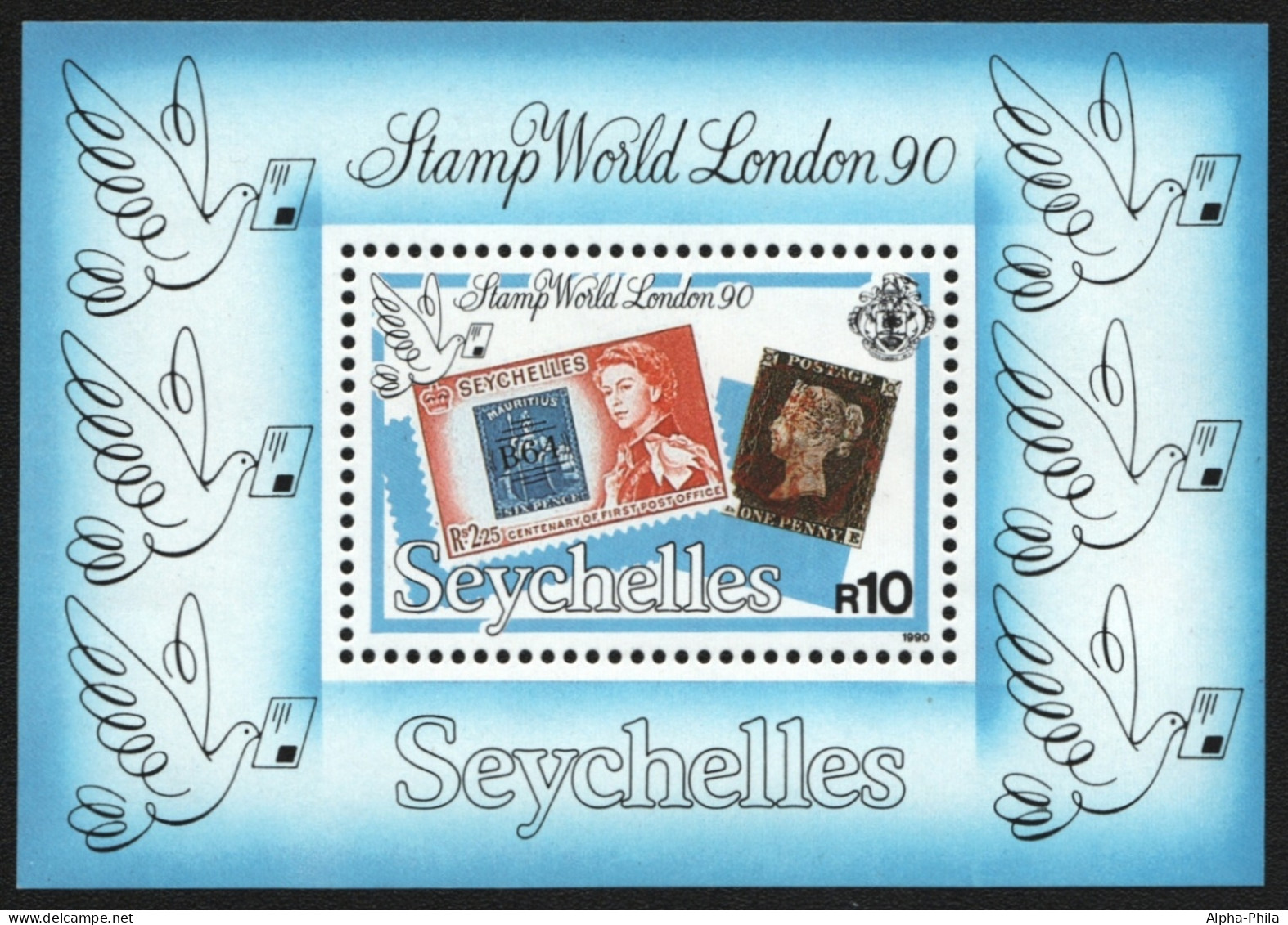 Seychellen 1990 - Mi-Nr. Block 35 ** - MNH - Marke Auf Marke - Seychelles (1976-...)