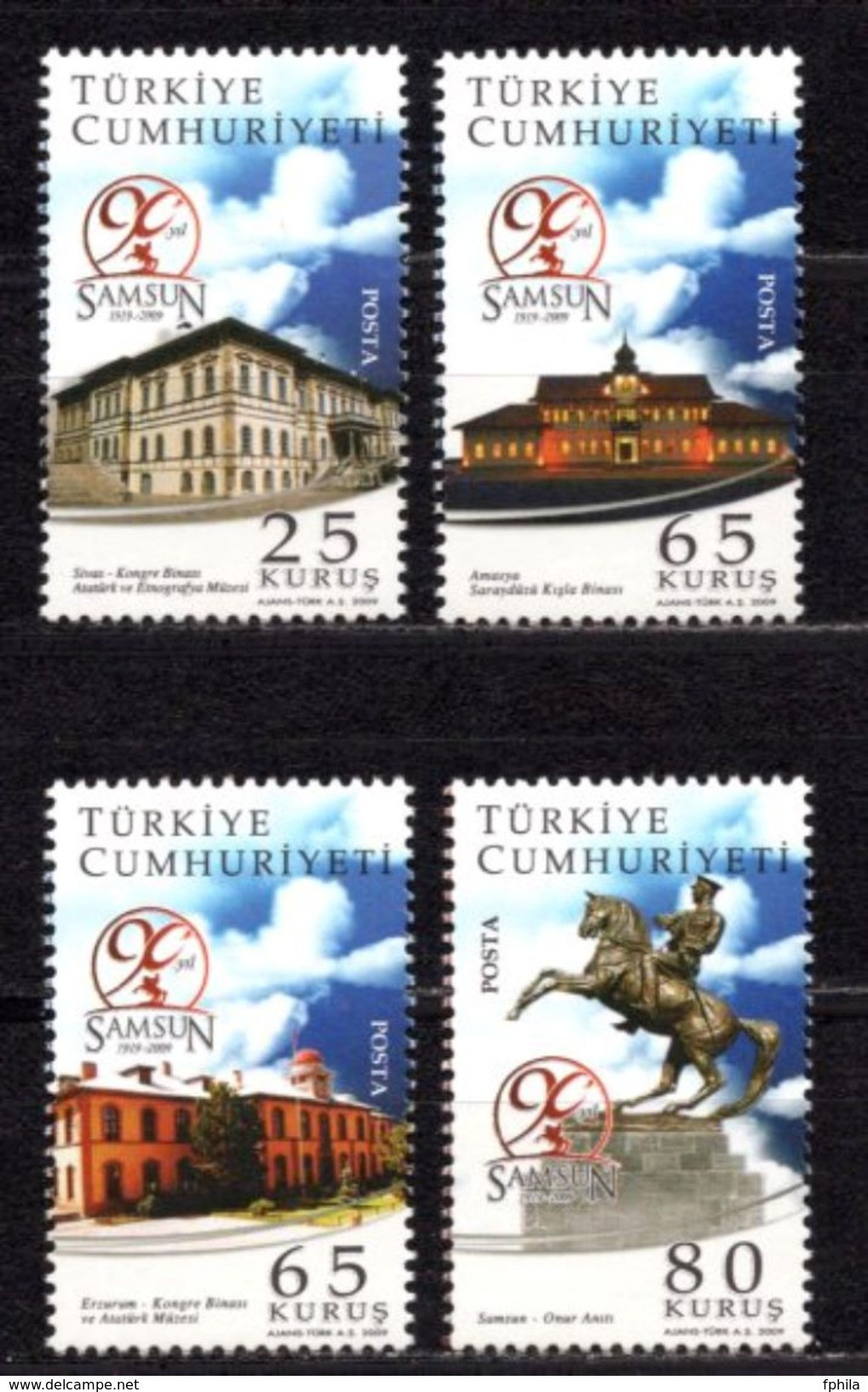 2009 TURKEY 90TH YEAR OF ATATURK'S ARRIVAL TO SAMSUN AND NATIONAL CONGRESSES MNH ** - Nuevos
