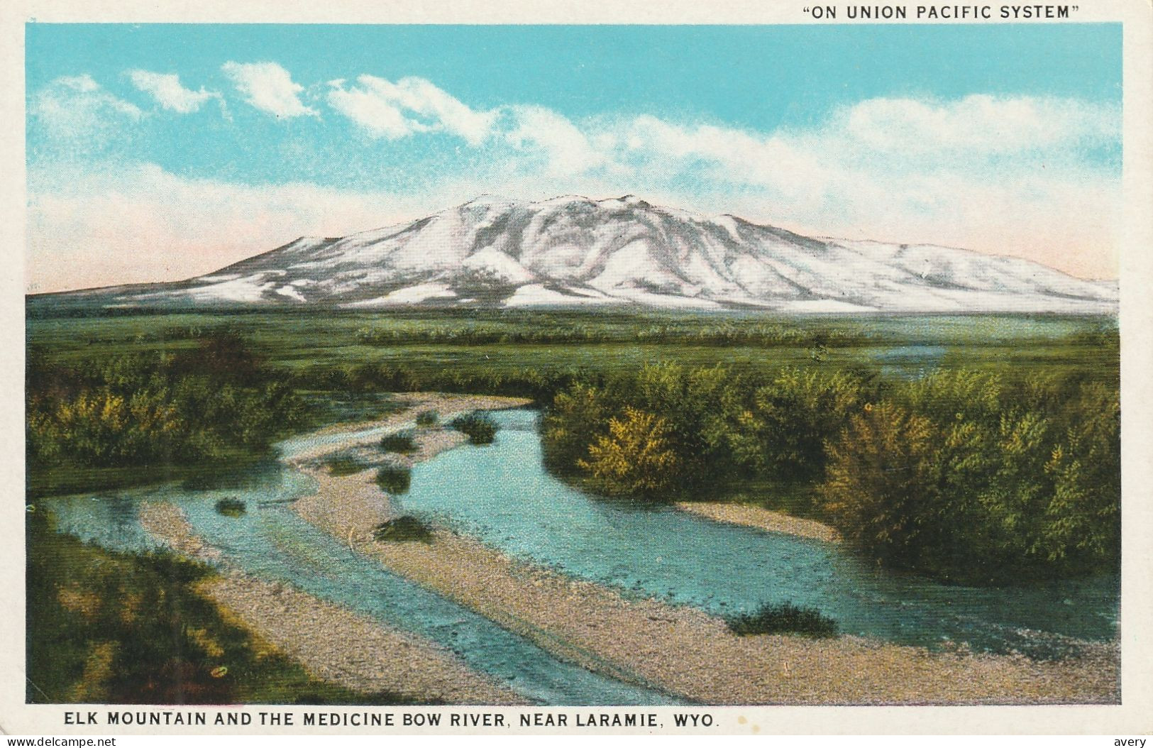 Elk Mountain And The Medicine Bow River, Near Laramie, Wyoming  "On Union Pacific System" - Laramie