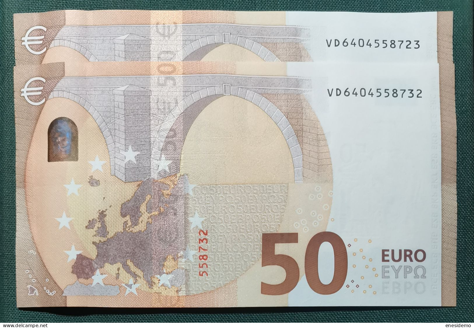 50 EURO SPAIN 2017 LAGARDE V034A1 VD CORRELATIVE COUPLE RADAR 2 SC FDS UNCIRCULATED PERFECT - 50 Euro