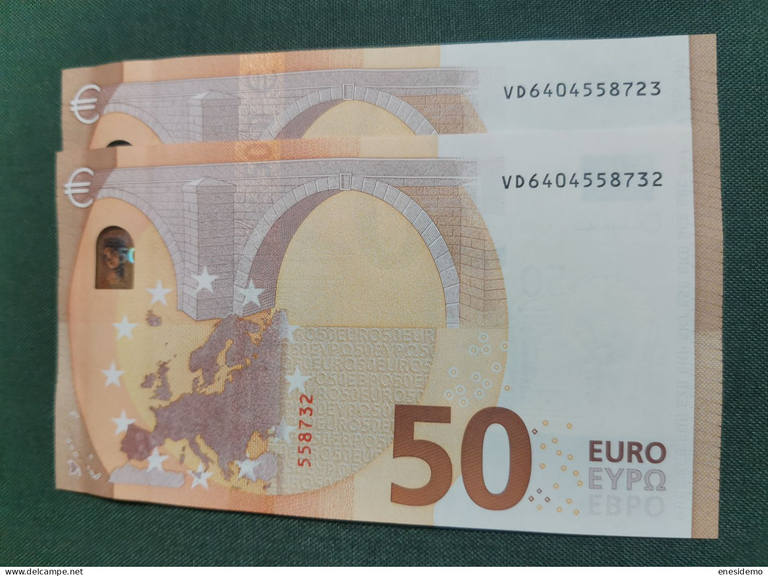 50 EURO SPAIN 2017 LAGARDE V034A1 VD CORRELATIVE COUPLE RADAR 2 SC FDS UNCIRCULATED PERFECT - 50 Euro