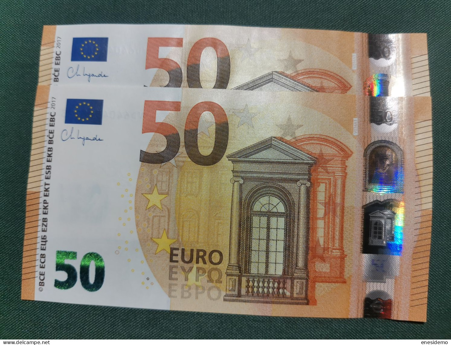 50 EURO SPAIN 2017 LAGARDE V034A1 VD CORRELATIVE COUPLE RADAR 2 SC FDS UNCIRCULATED PERFECT - 50 Euro