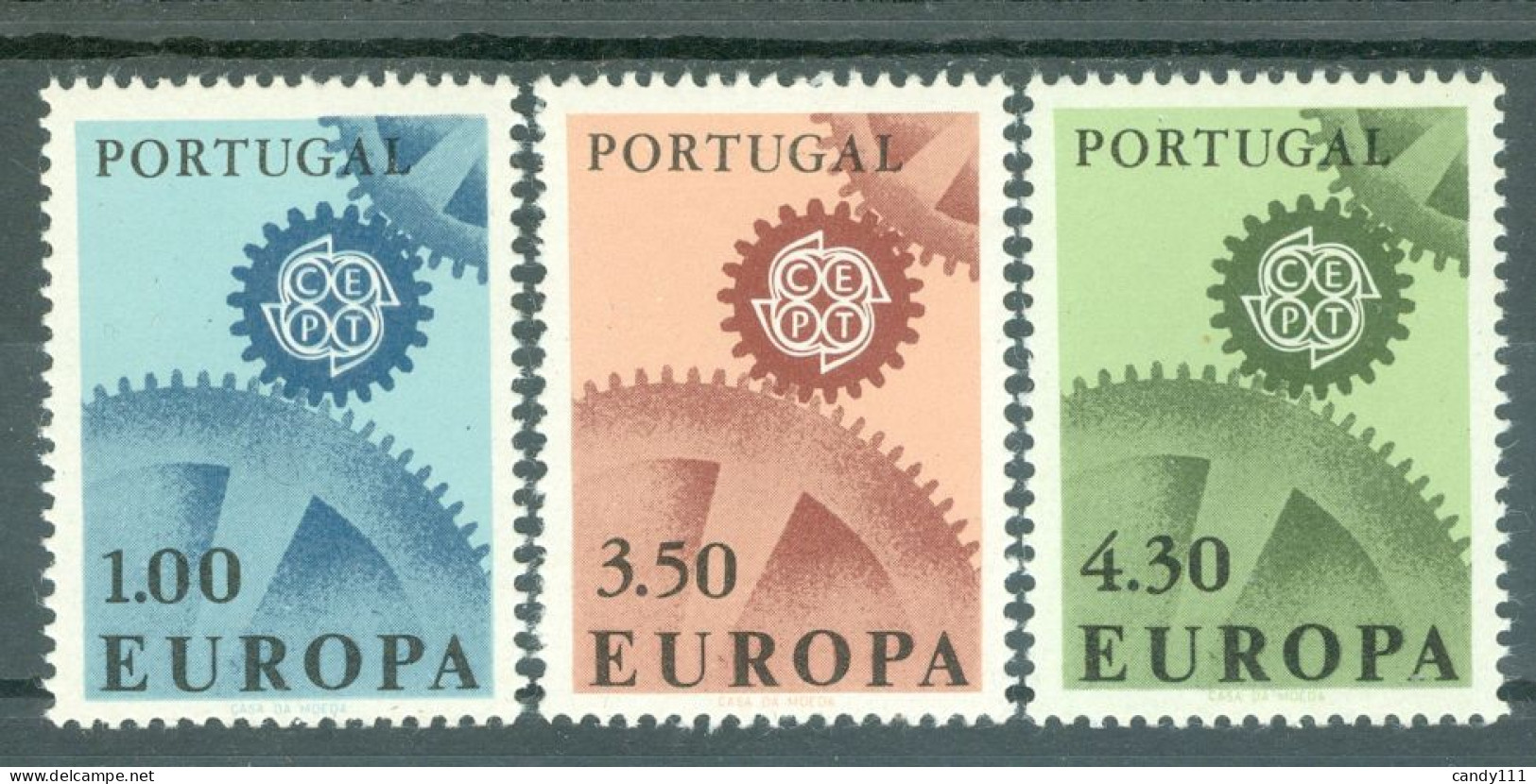 1967 EUROPA,Europe,CEPT,Interlocking Gears, Drive Wheel,Portugal,1026,MNH - 1967