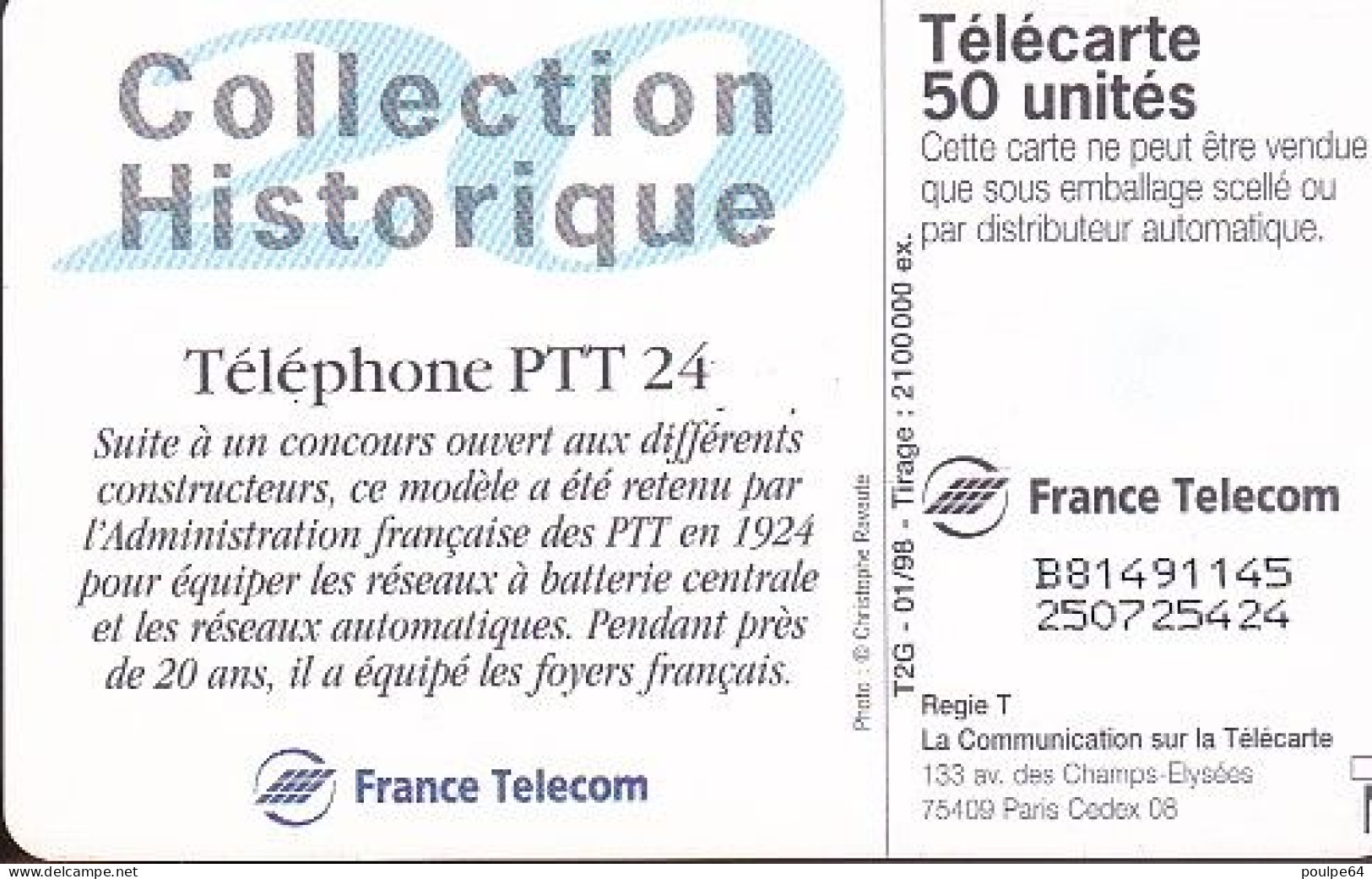 F819  01/1998 - PTT 24 - 50 GEM2 - 1998