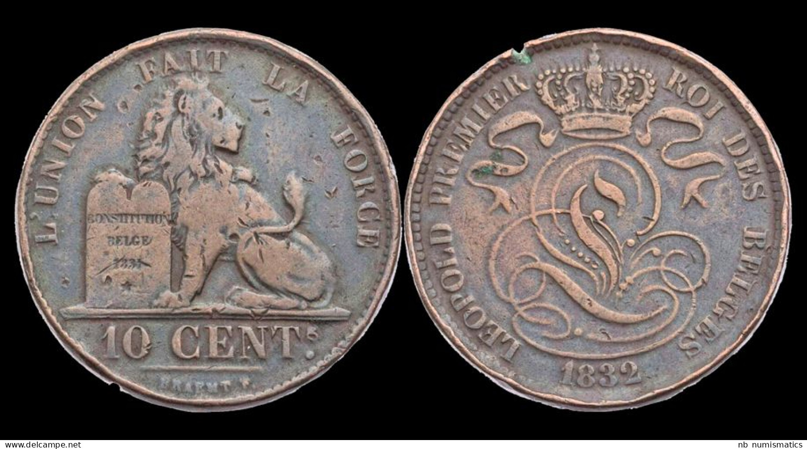 Belgium Leopold I 10 Centiem 1832 - 10 Cents