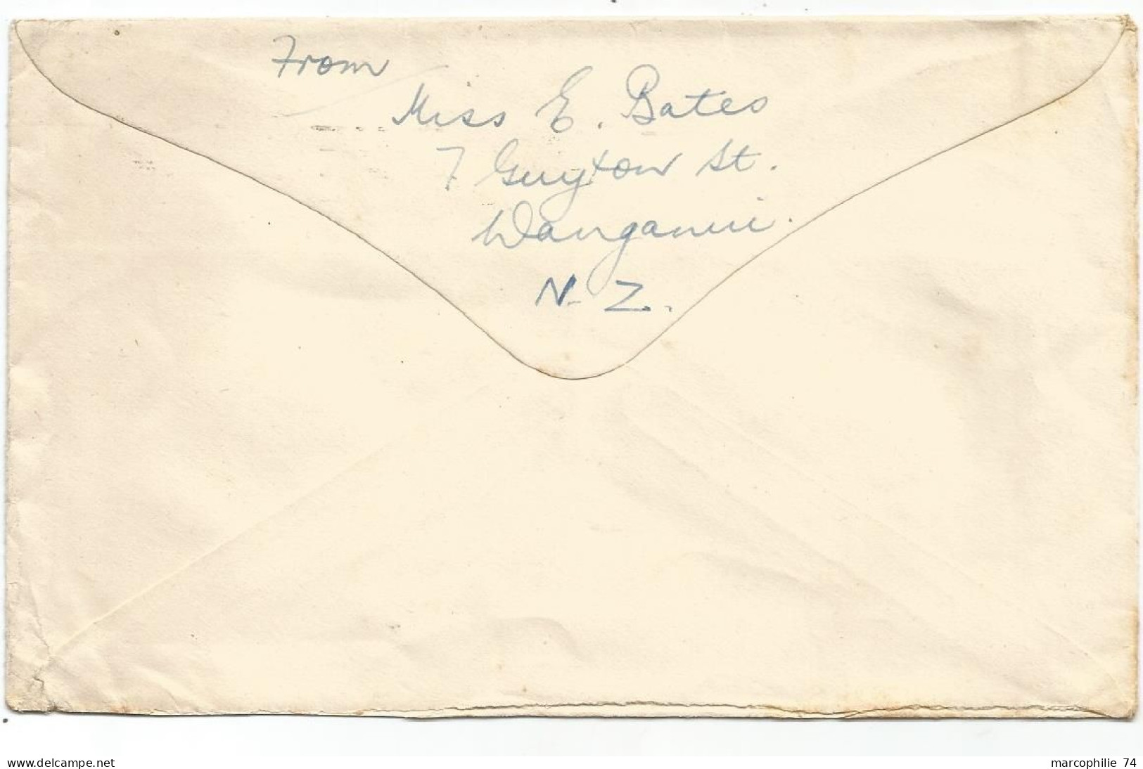 NEW ZEALAND 3D+1/2DX2 LETTRE COVER WANGANNI 1953 TO FRANCE - Lettres & Documents