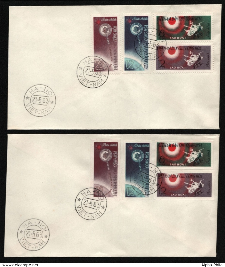 Vietnam 1963 - Mi-Nr. 258-261 & 258-261 U - 2 FDC - Raumfahrt / Space - Asien