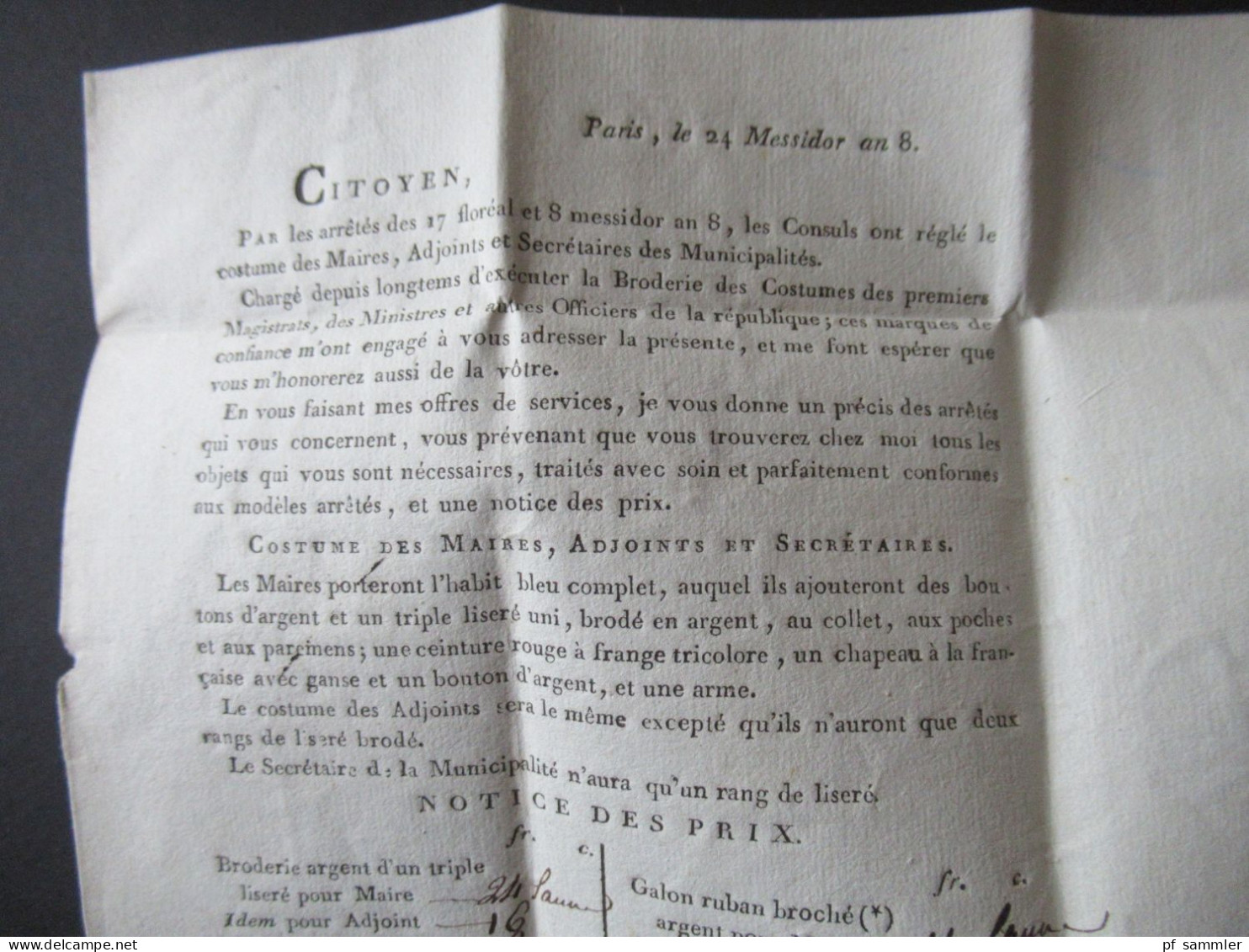 Frankreich Vorphila Paris 16 Beleg ab 1792 (Zeit der französischen Revolution) - 1820er Jahre / alle mit Inhalt!