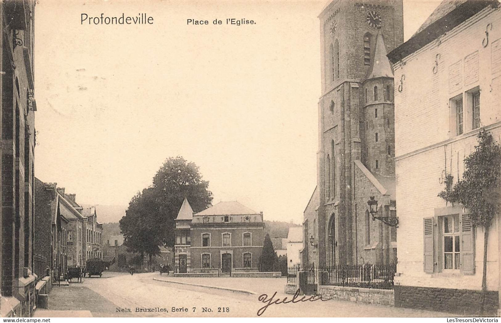 BELGIQUE - Profondeville - La Place De L'église - Carte Postale Ancienne - Profondeville