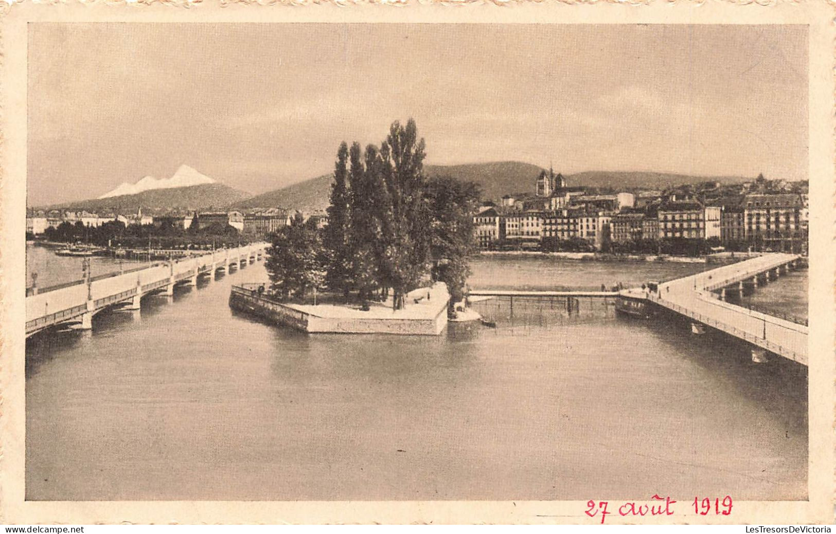 SUISSE - Genève - Vue Générale Et Le Mont Blanc - Carte Postale Ancienne - Genève