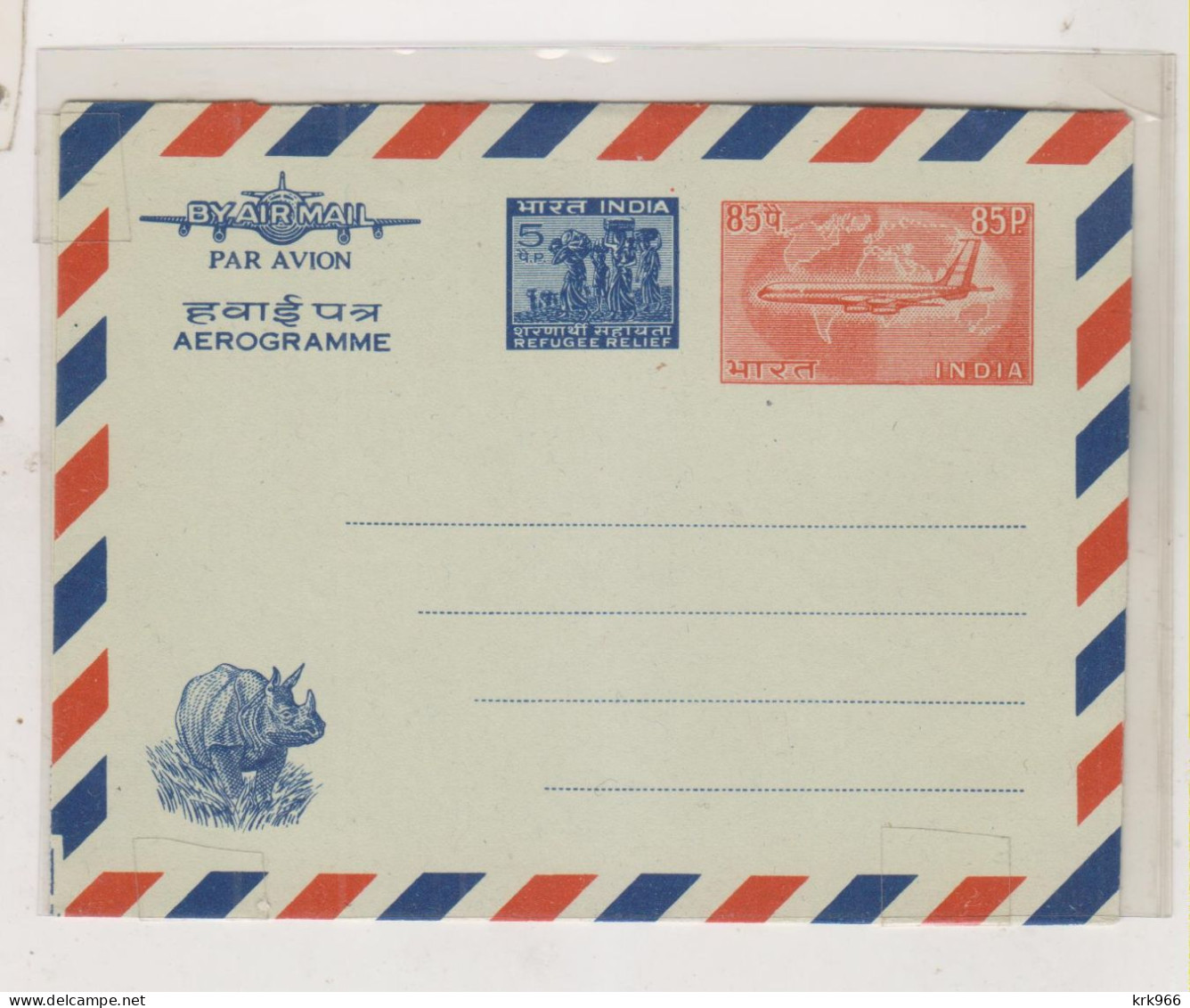 INDIA, Airmail Postal Stationery Unused - Airmail