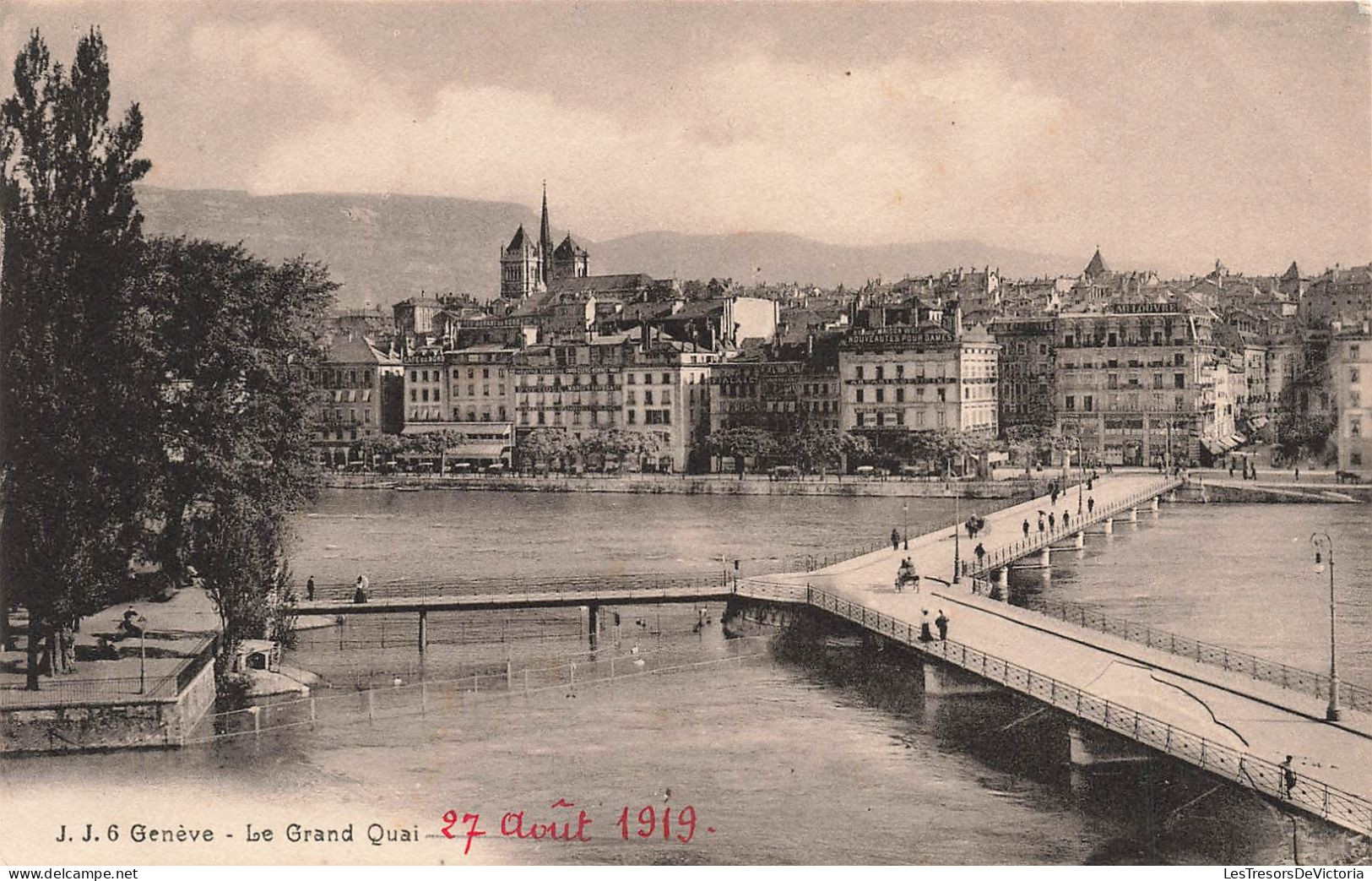 SUISSE - Genève - Le Grand Quai - Carte Postale Ancienne - Genève