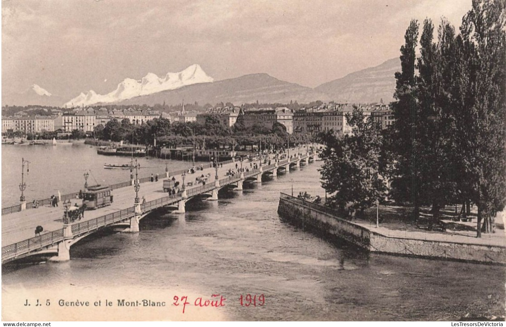 SUISSE - Genève - Genève Et Le Mont Blanc - Pont - Animé - Carte Postale Ancienne - Genève