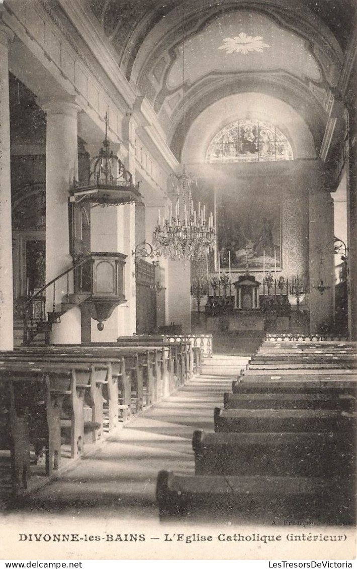 FRANCE - Divonne Les Bains - Eglise Catholique (intérieur) - Carte Postale Ancienne - Divonne Les Bains