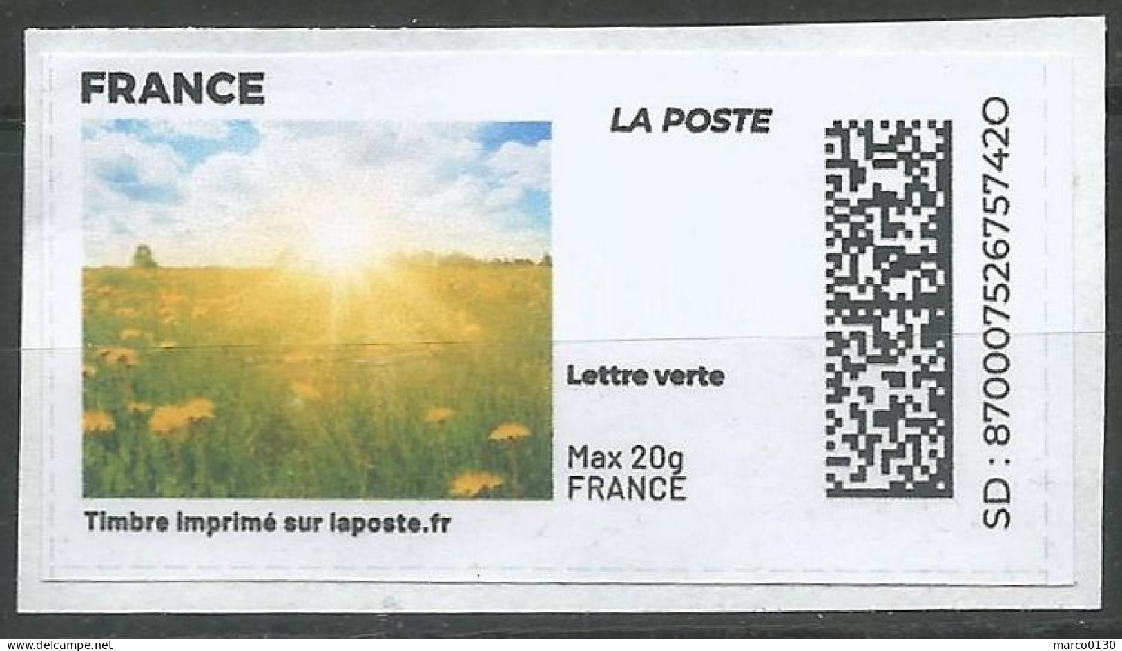 MON TIMBRE EN LIGNE  EN COULEUR OBLITERE - Used Stamps