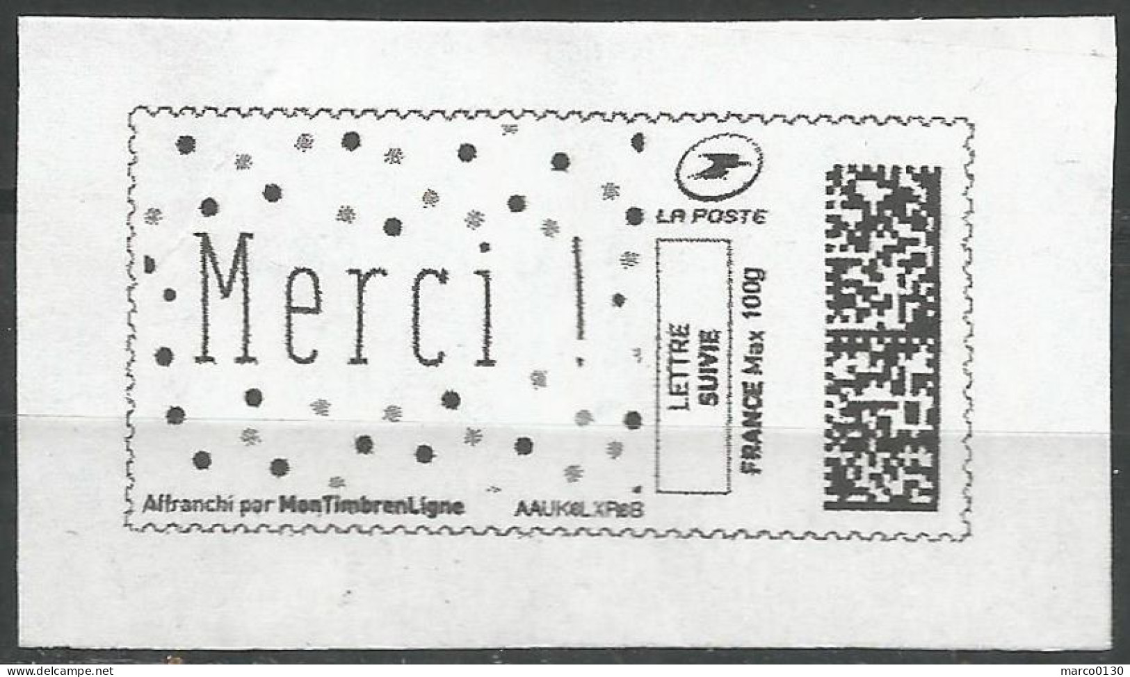 MON TIMBRE EN LIGNE  MONOCHROME OBLITERE - Used Stamps