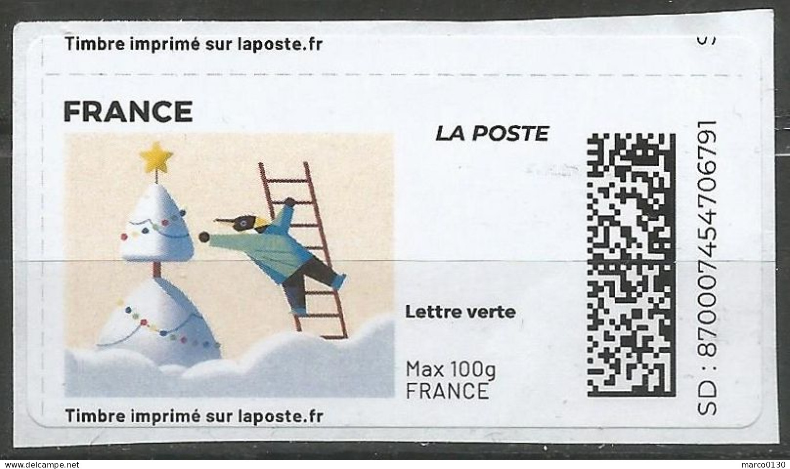 MON TIMBRE EN LIGNE  EN COULEUR OBLITERE - Used Stamps