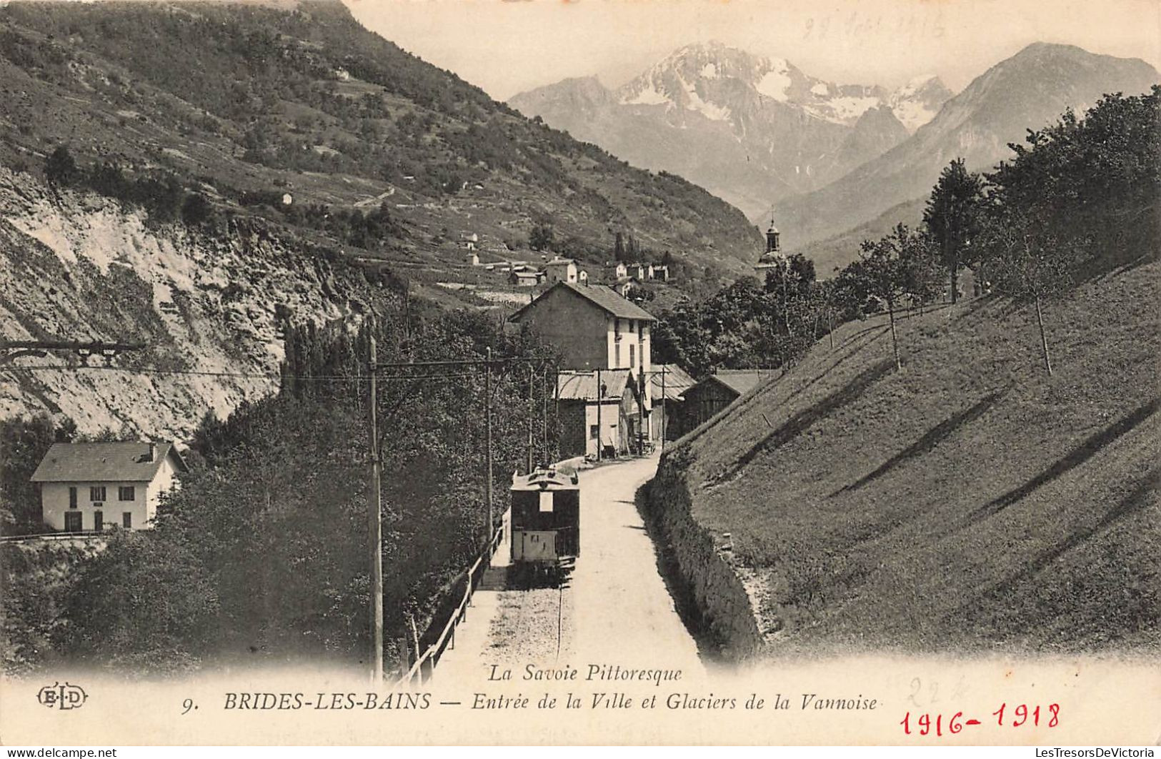 FRANCE - Bride Les Bains - Entrée De La Ville Et Glaciers De La Vannoise - Carte Postale Ancienne - Brides Les Bains