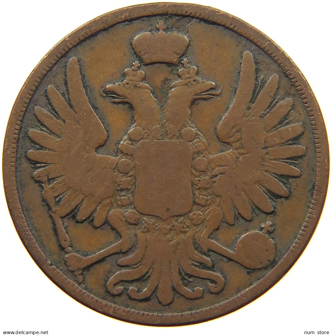 RUSSIA 2 KOPEKS 1855 BM WARSAW ALEXANDER II, 1855-1881: #MA 021698 - Russie