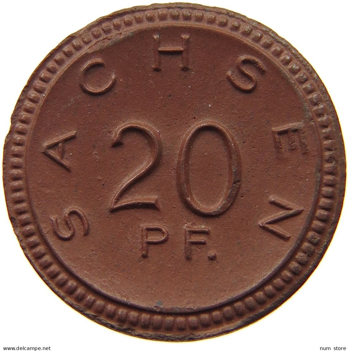 SACHSEN 20 PFENNIG 1921 PORZELLAN #MA 010273 - Sonstige & Ohne Zuordnung