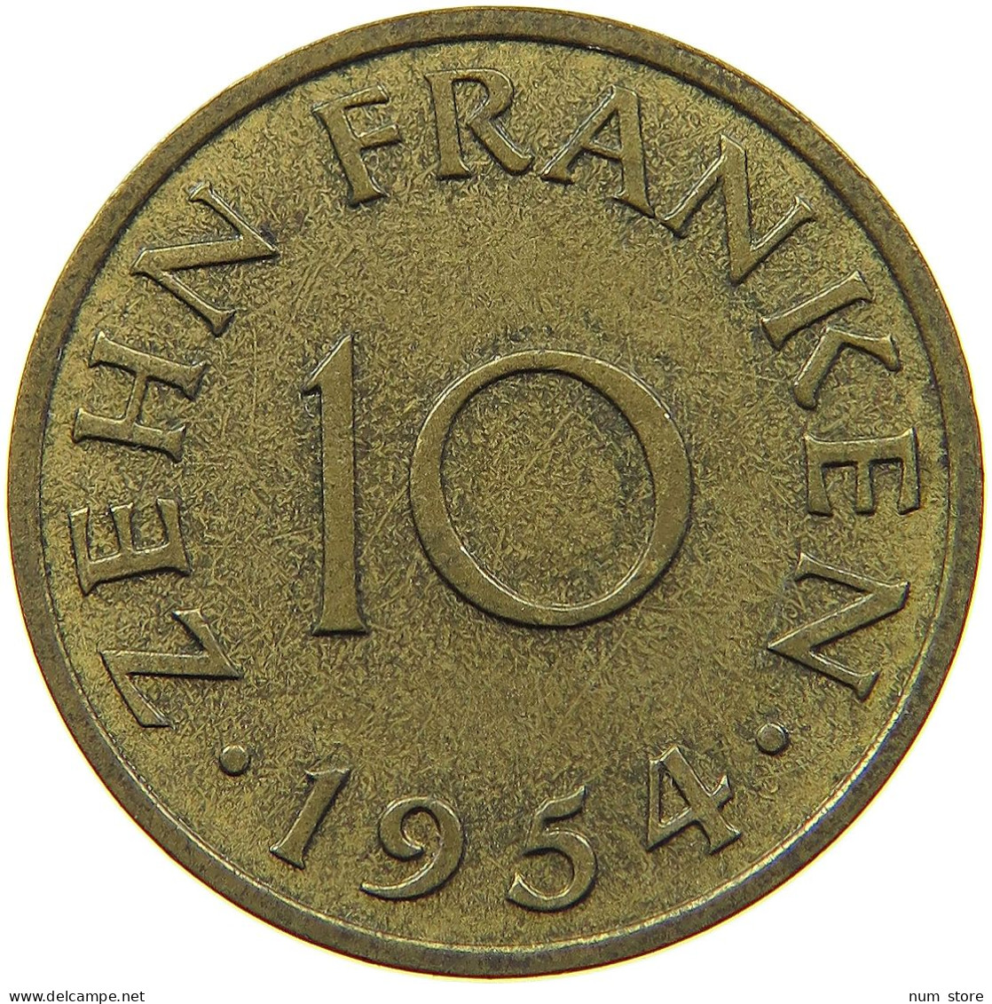 SAARLAND 10 FRANKEN 1954  #MA 100927 - 10 Francos