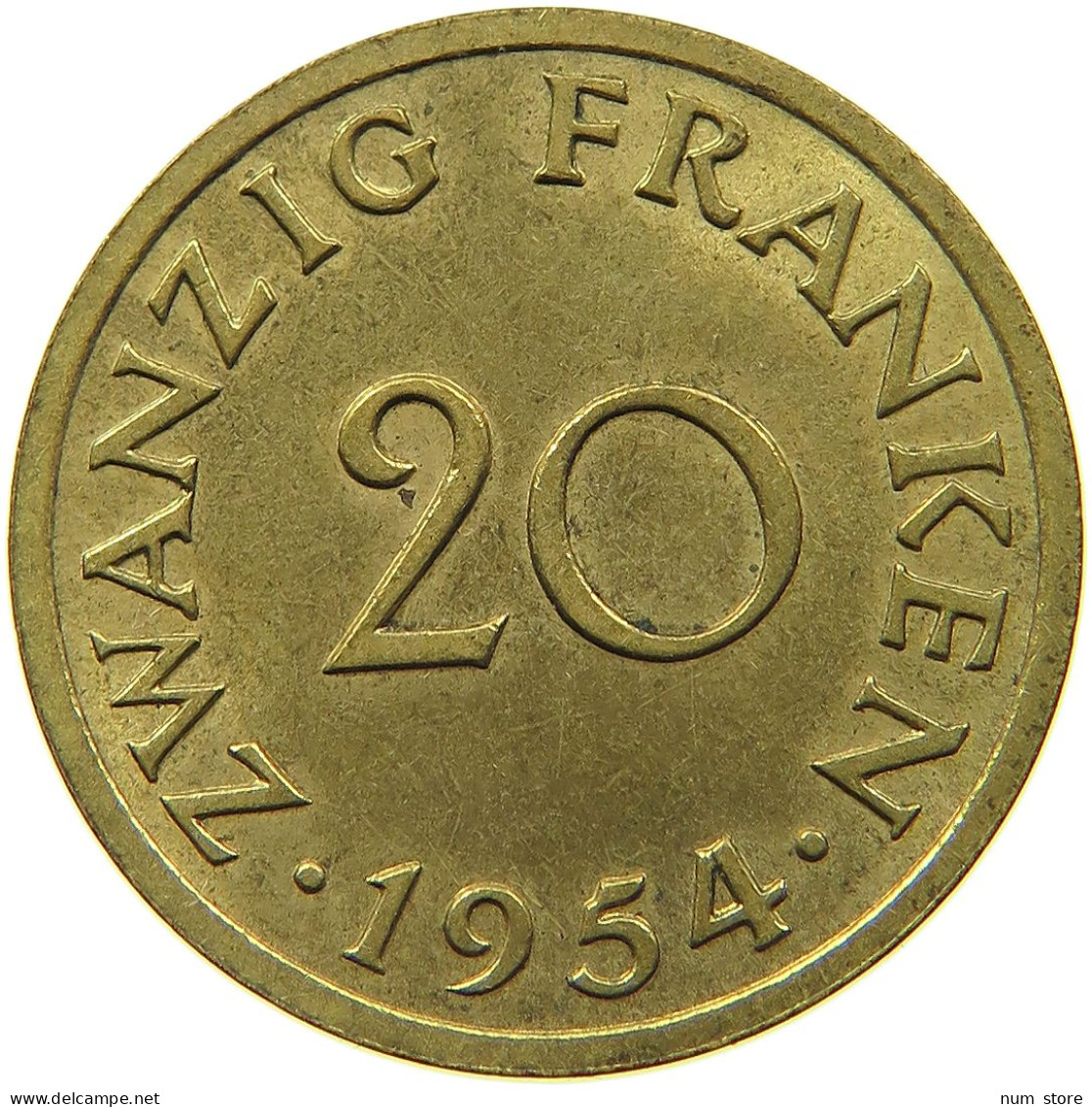 SAARLAND 20 FRANKEN 1954  #MA 099206 - 20 Frank