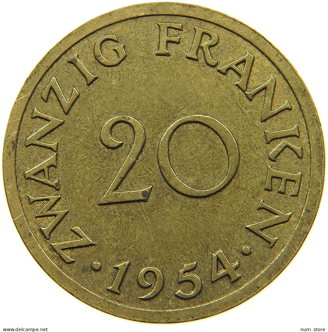 SAARLAND 20 FRANKEN 1954  #MA 099207 - 20 Franchi