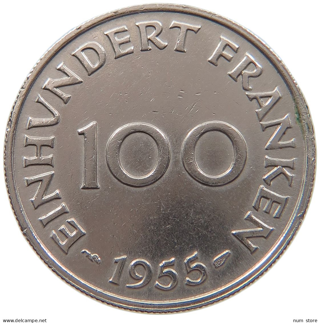 SAARLAND 100 FRANKEN 1955  #MA 104562 - 100 Franchi