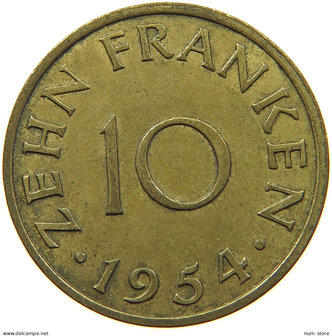 SAARLAND 10 FRANKEN 1954  #MA 098972 - 10 Francos