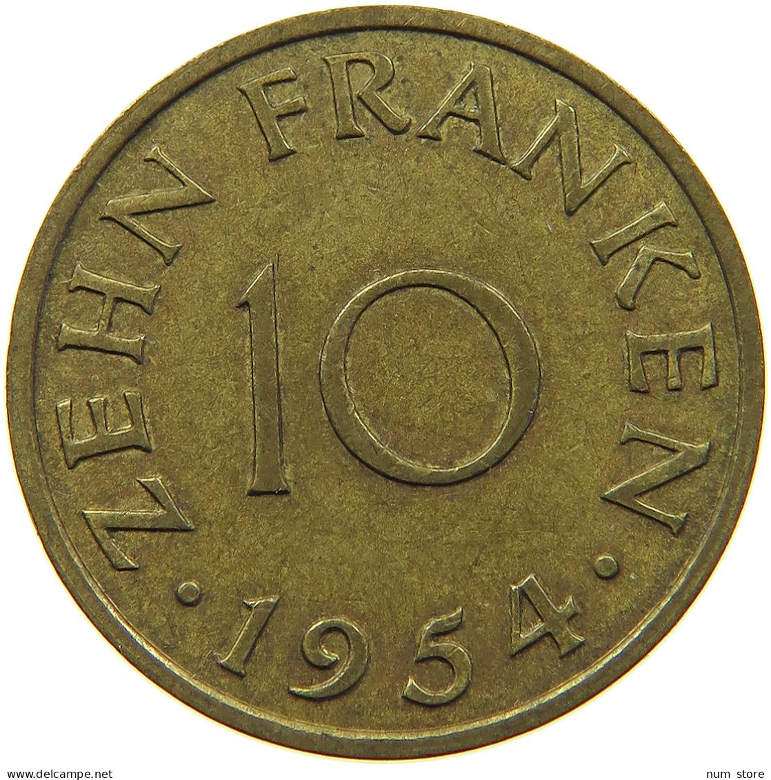 SAARLAND 10 FRANKEN 1954  #MA 098970 - 10 Franchi