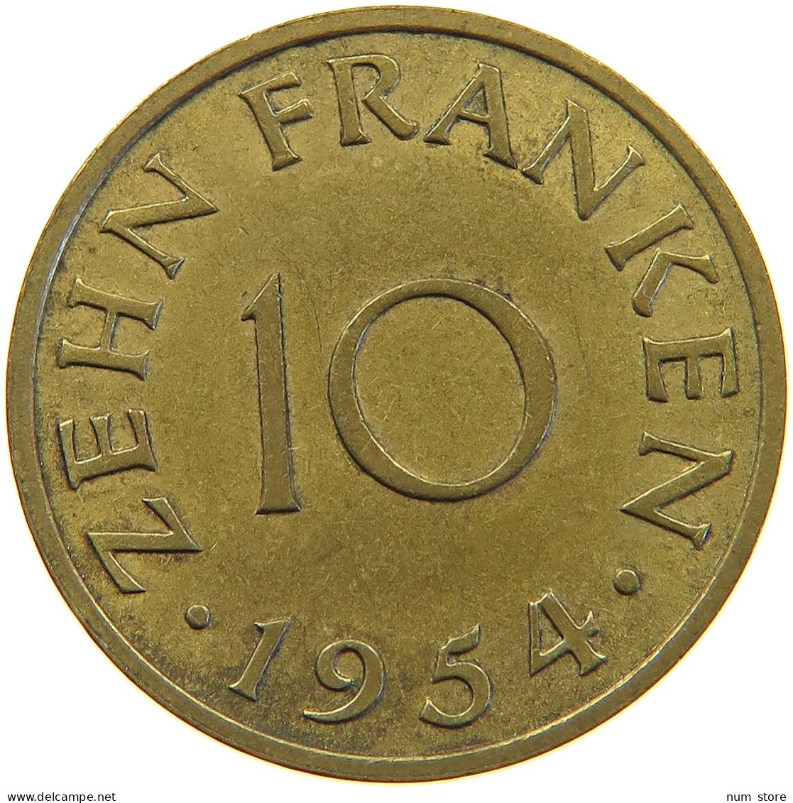 SAARLAND 10 FRANKEN 1954  #MA 067936 - 10 Franchi