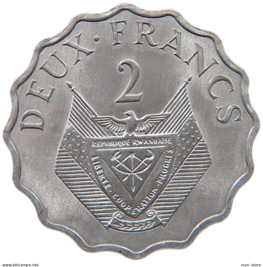 RWANDA 2 FRANCS 1970  #MA 098761 - Rwanda