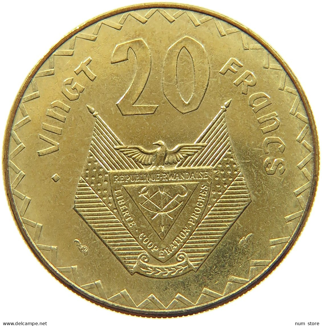 RWANDA 20 FRANCS 1977  #MA 067466 - Rwanda