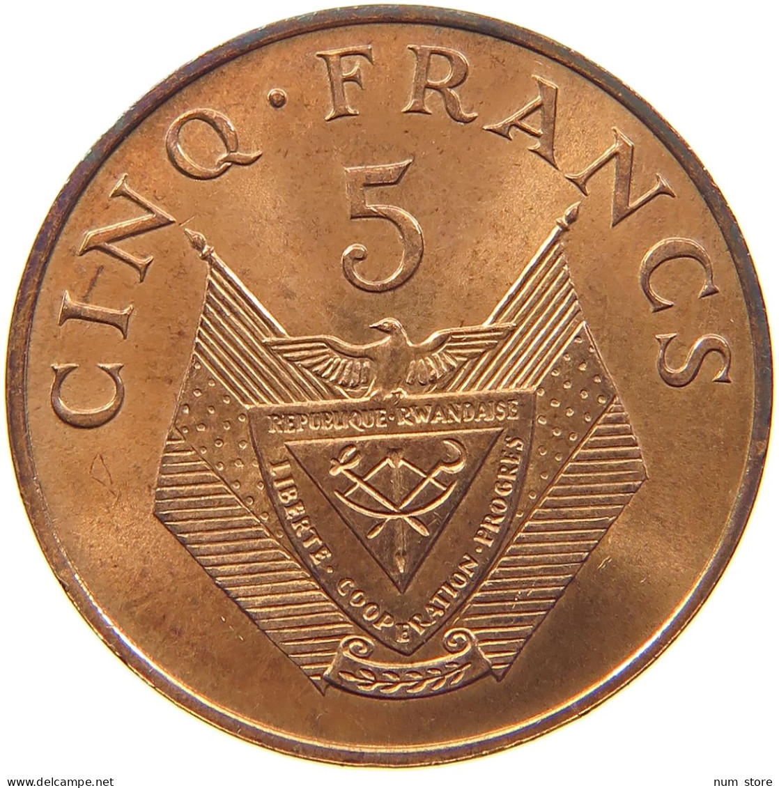 RWANDA 5 FRANCS 1987  #MA 067468 - Rwanda