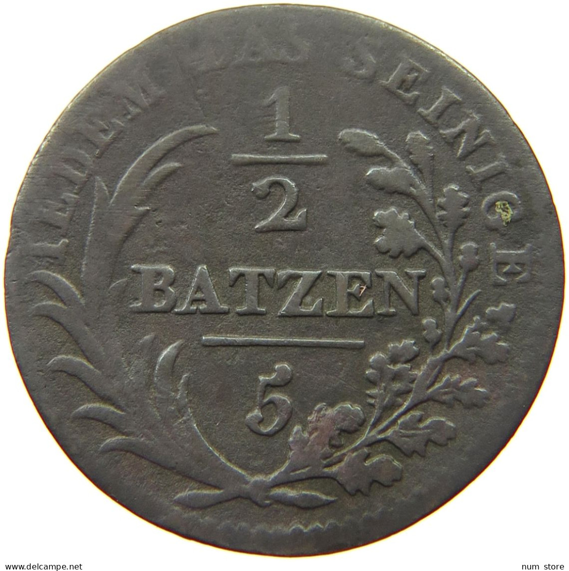 SCHWEIZ APPENZELL 1/2 BATZEN 1816  #MA 013883 - Autres & Non Classés