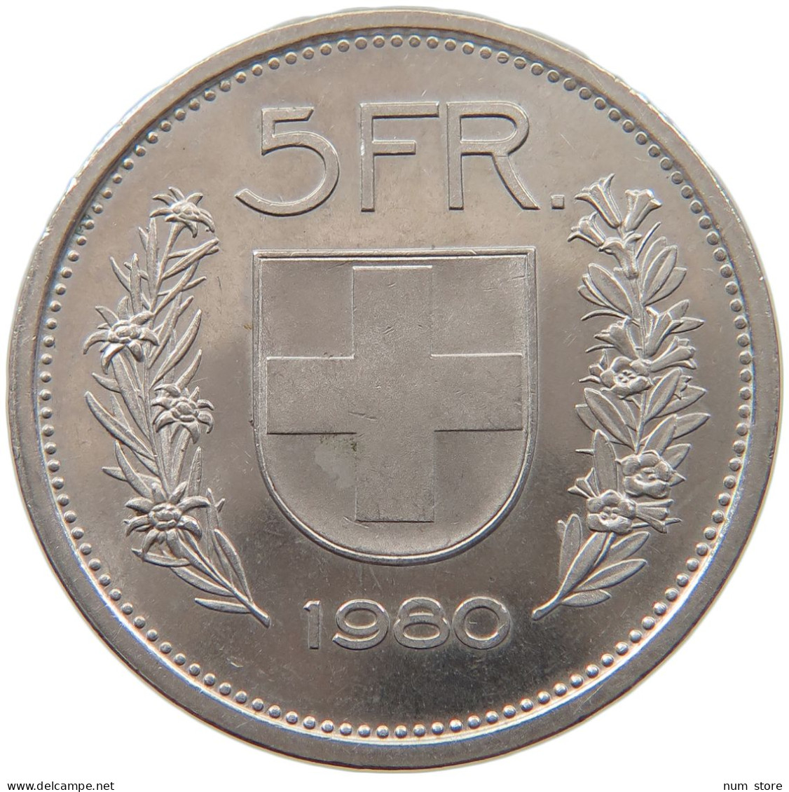 SCHWEIZ 5 FRANKEN FRANCS 1980  #MA 099138 - Autres & Non Classés