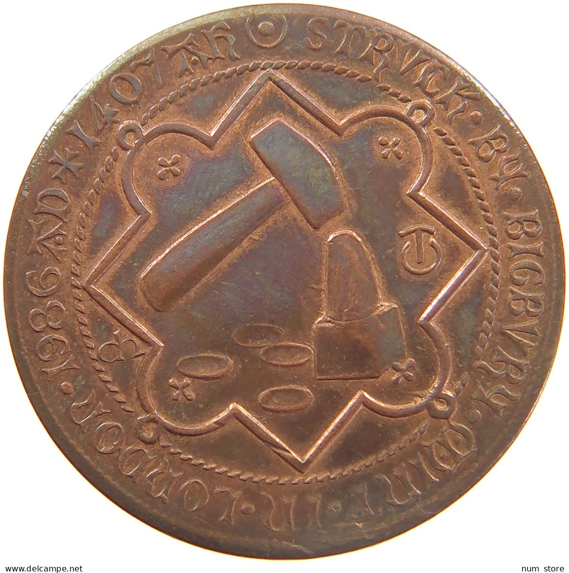 SAUDI ARABIA MEDAL 1986 ISLAMIC COINS AT ZAMANA GALLERY 1986, COPPER #MA 023549 - Saoedi-Arabië