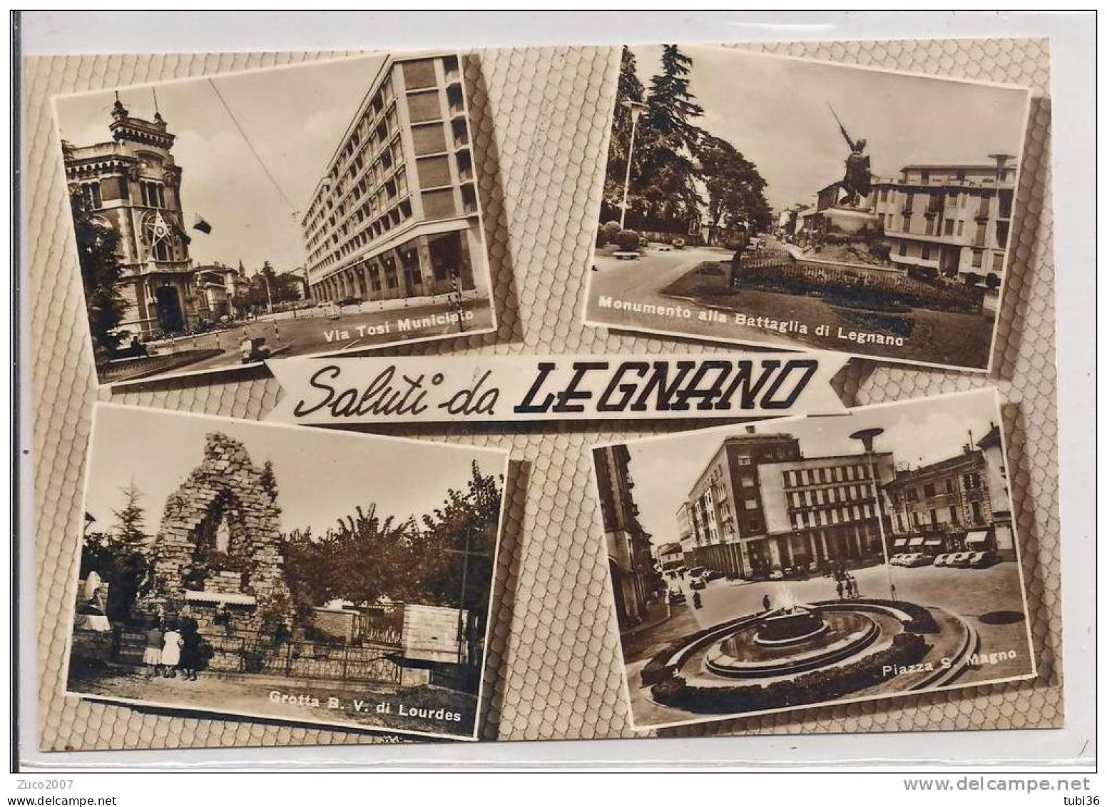 LEGNANO , 4 VEDUTE, SALUTI, B/N VIAGGIATA  1964 , ANIMATA - Legnano