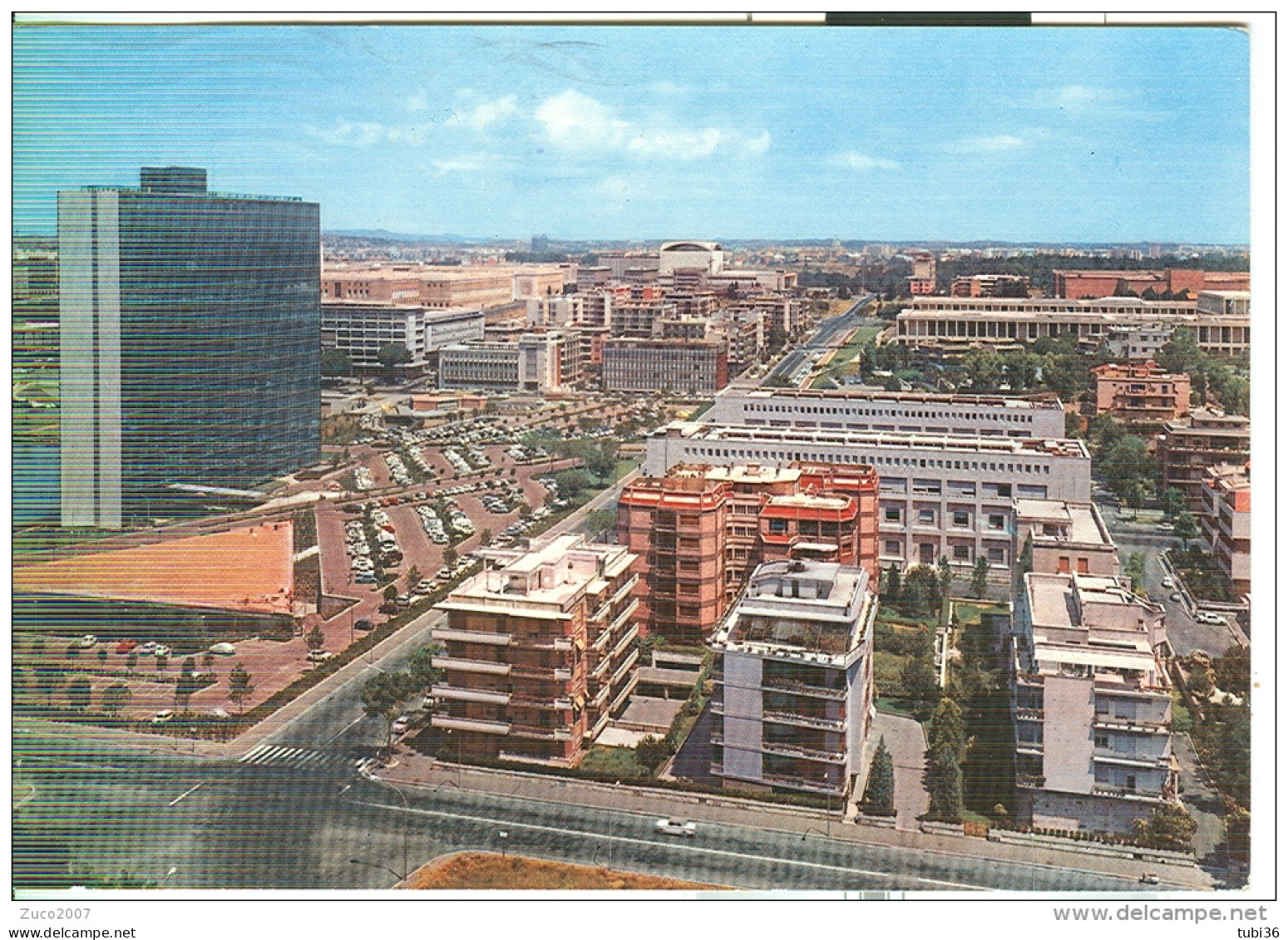 ROMA. EUR. PANORAMA,  COLORI VIAGGIATA  1966, FLORA £.20, - Altare Della Patria