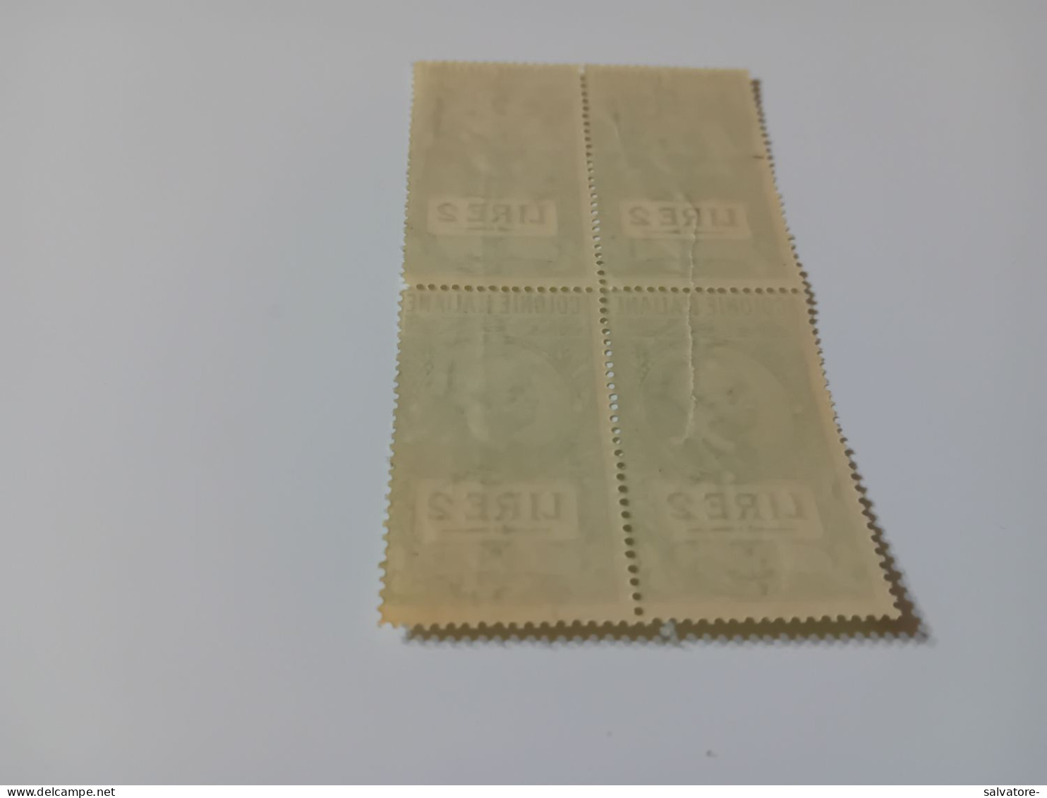 QUARTINA NUOVA MARCHE DA BOLLO COLONIE ITALIANE LIRE 2 NON LINGUELLATE - Revenue Stamps