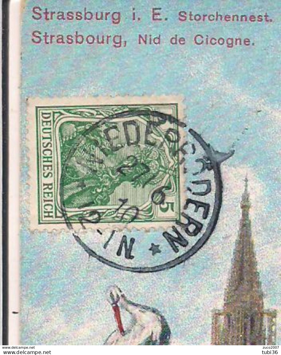 STRASSBURG - STORCHENNEST - POSTE  NIEDERRODERN,1910,FRANCOBOLLO DEUTSCHES REICH,sehr Interessant,RR - St. Veit An Der Glan